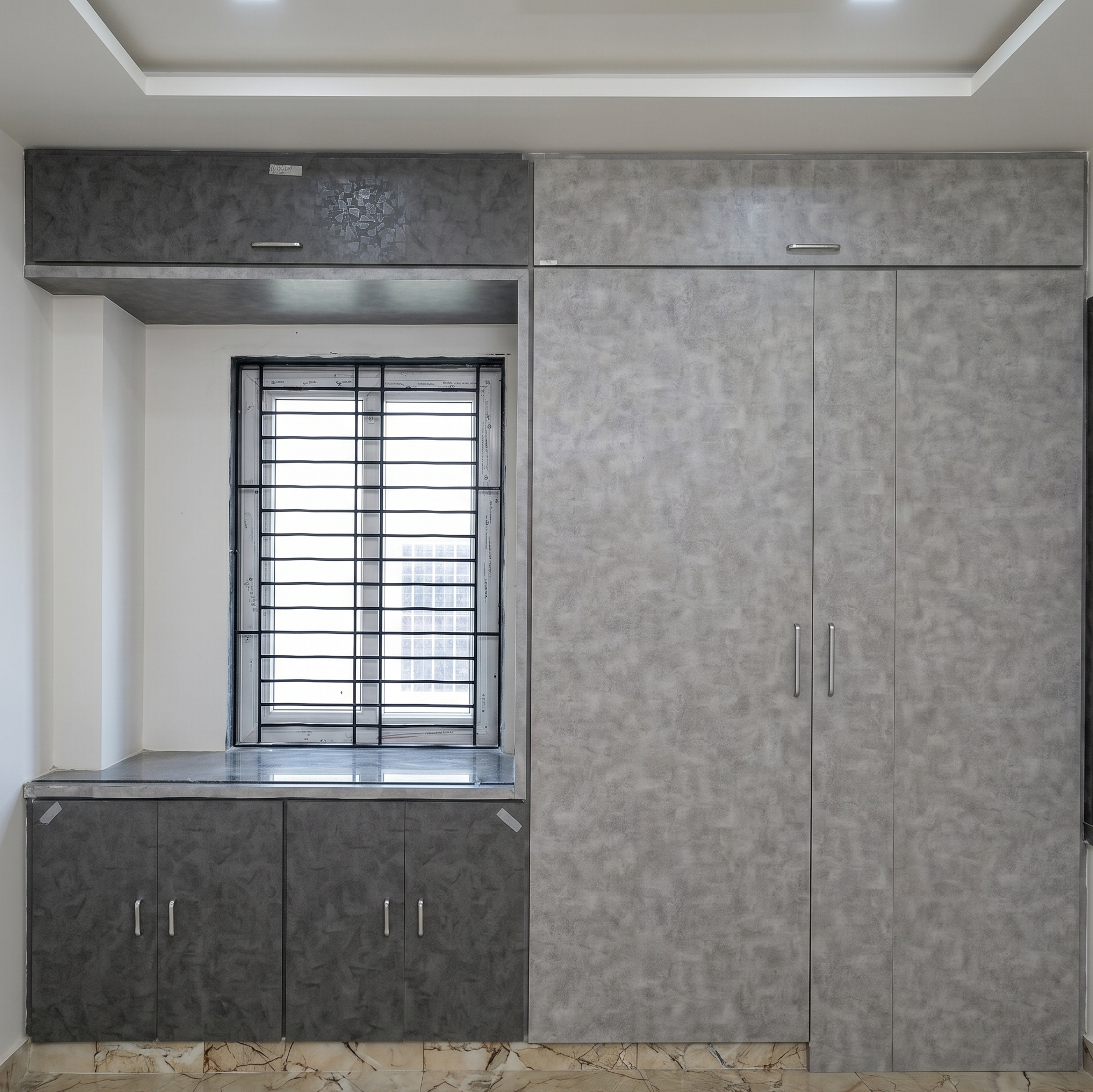 Wardrobes with gray and black
