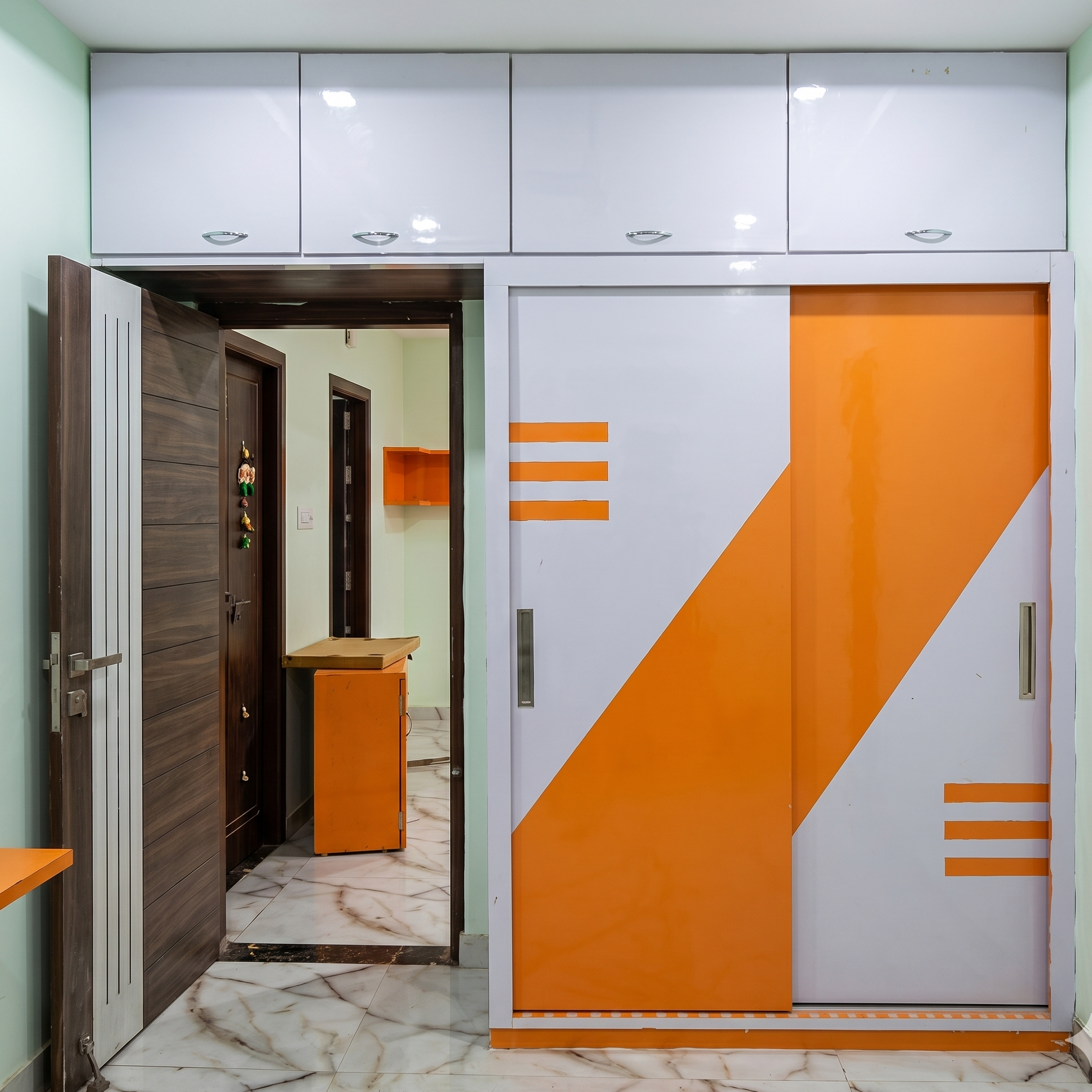 wardrobes white and orange